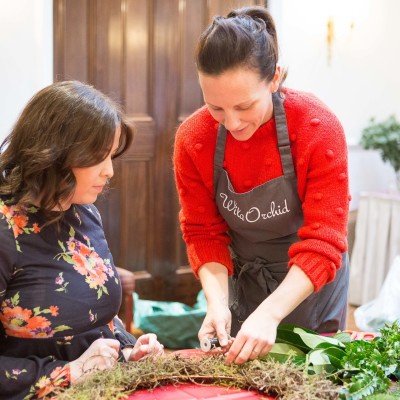 Luxury Christmas Wreaths workshop at Woburn Hotel