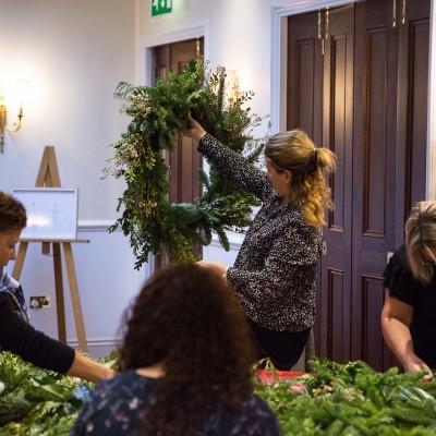 Luxury Christmas Wreaths workshop at Woburn Hotel