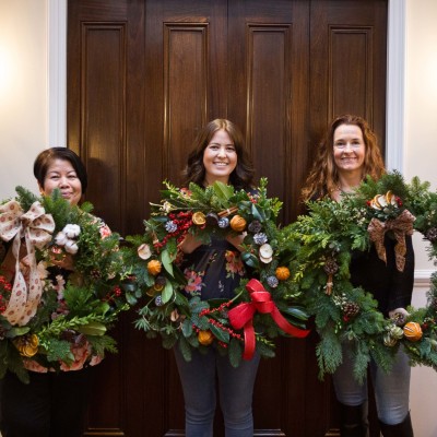 Luxury Christmas Wreaths workshop at Woburn Hotel